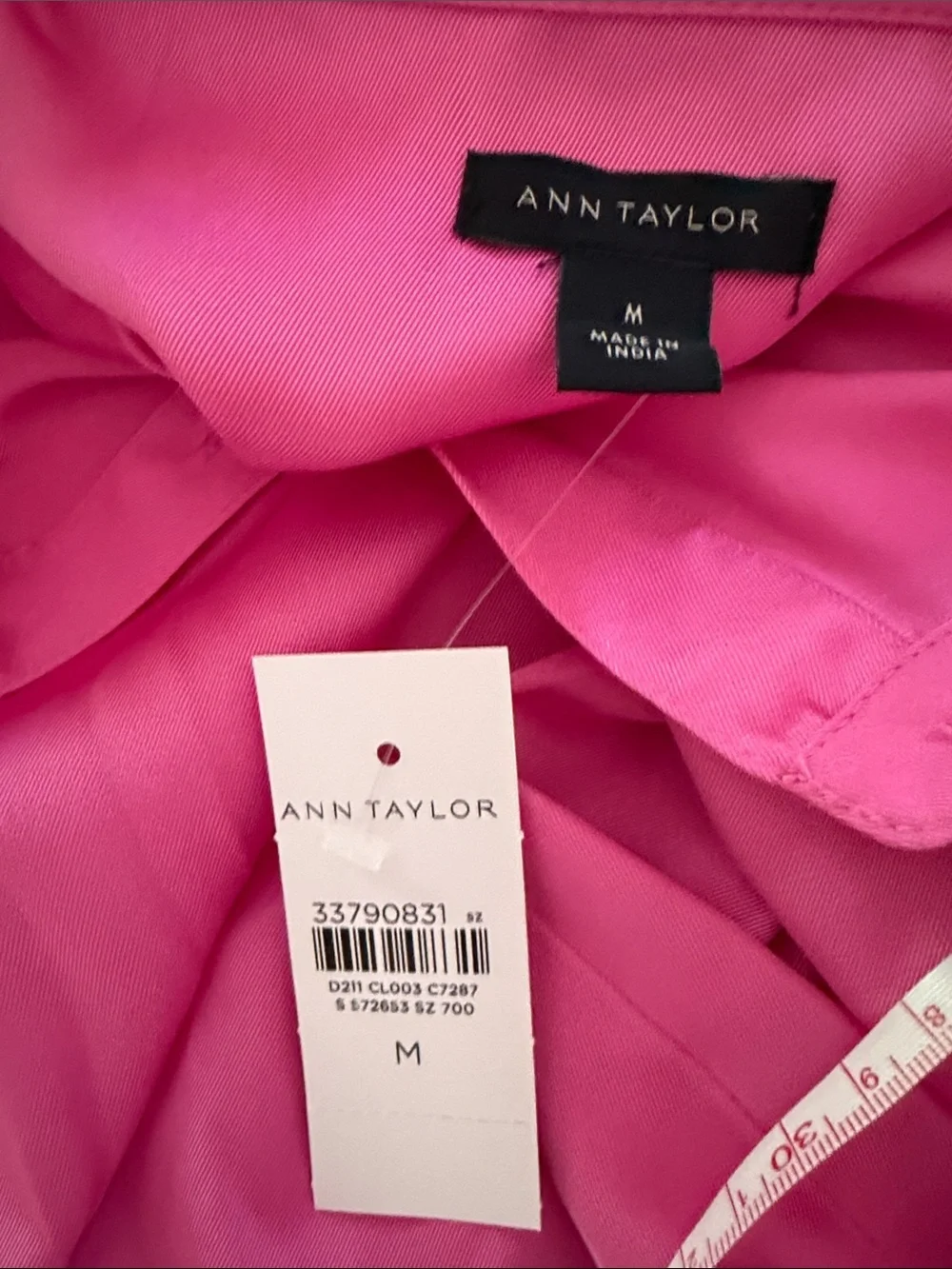 Ann Taylor Hot Pink Button-Up Blouse